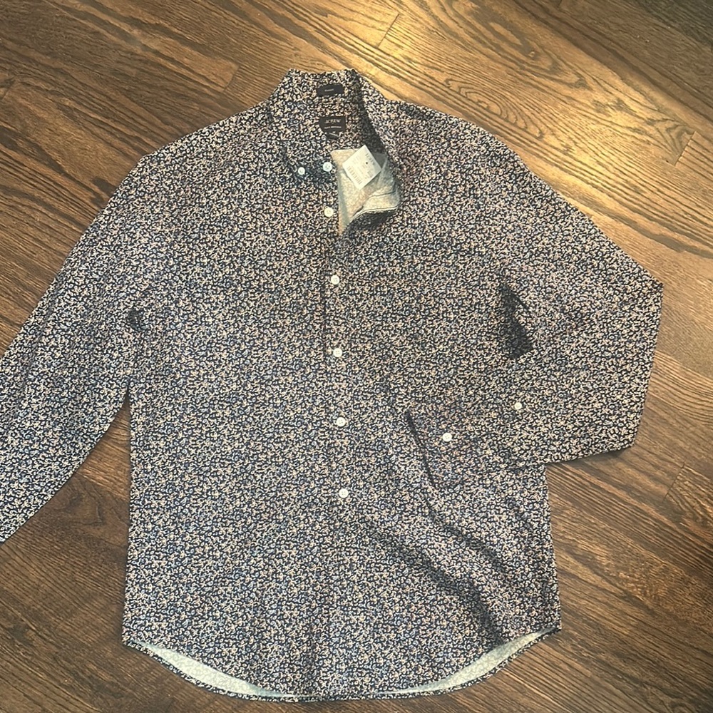 J Crew NWT Men's Blue Floral Button-Down Shirt